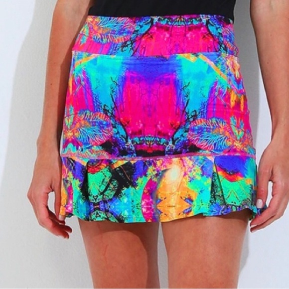 Dona Jo Women’s 2/L Multi-Colored Pickleball/Tennis Ruffled Skort w/Pockets -EUC - Picture 14 of 14